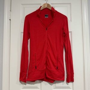 Icebreaker Women's Merino Blend Long Sleeve Zip Jacket Red Medium